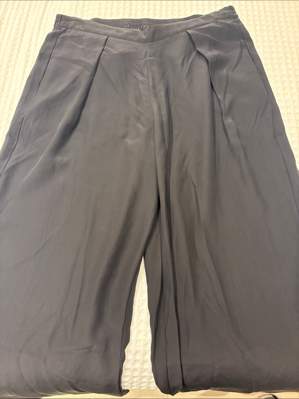 Parker Black Pleated Wide-Leg Pants